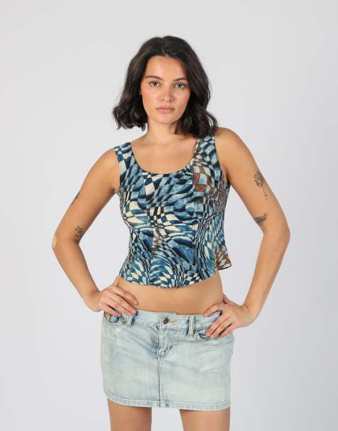Vintage Unbranded S cami in blue - view 1