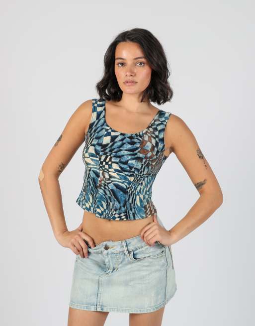 Vintage Unbranded S cami in blue, 3 of 4