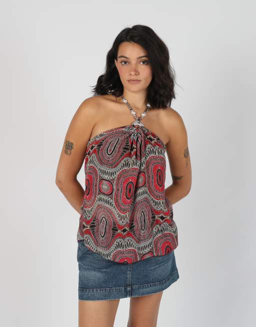 Vintage Unbranded S cami in burgundy red