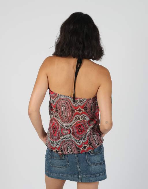 Vintage Unbranded S cami in burgundy red, 2 of 4