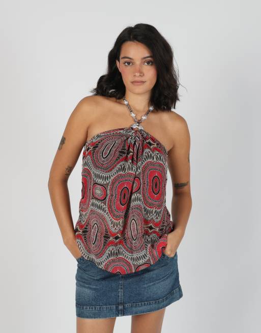 Vintage Unbranded S cami in burgundy red, 3 of 4