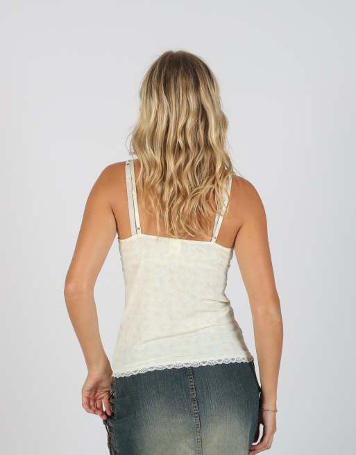 Vintage Unbranded S cami in cream, 2 of 4