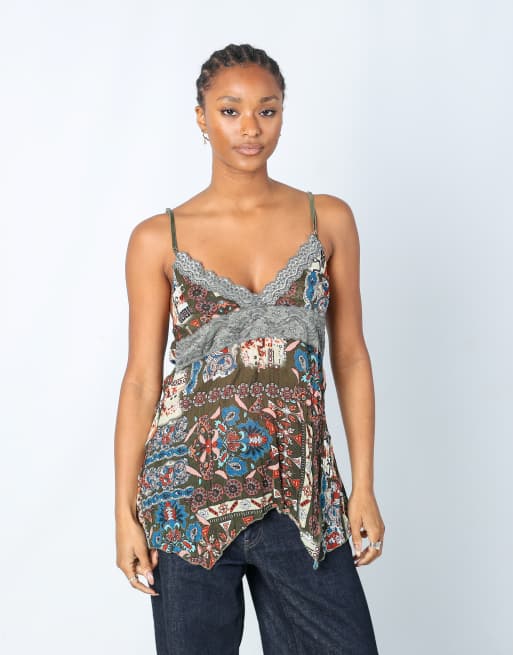 Vintage Unbranded S cami in khaki green