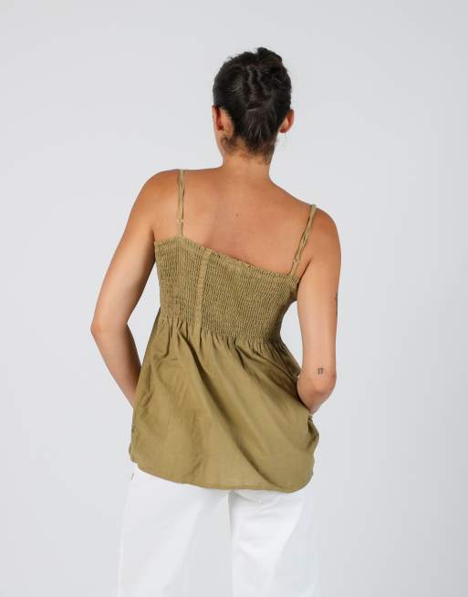 Vintage Unbranded S cami in khaki green, 2 of 4