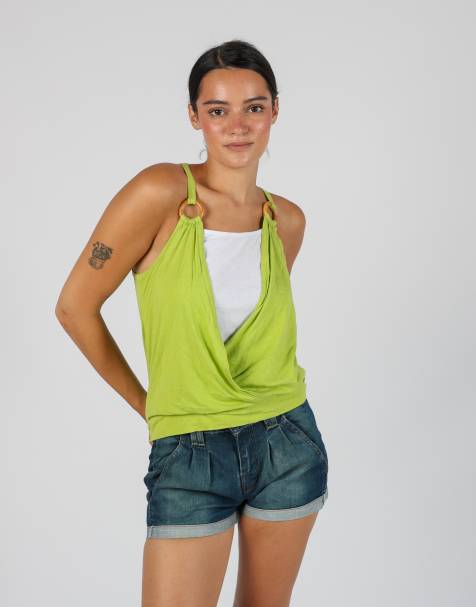 Vintage Unbranded S cami in light green - view 1