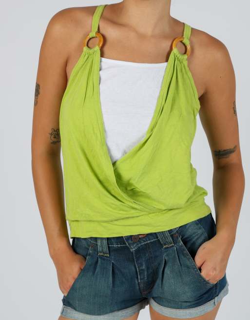 Vintage Unbranded S cami in light green, 2 of 4