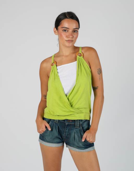 Vintage Unbranded S cami in light green, 4 of 4