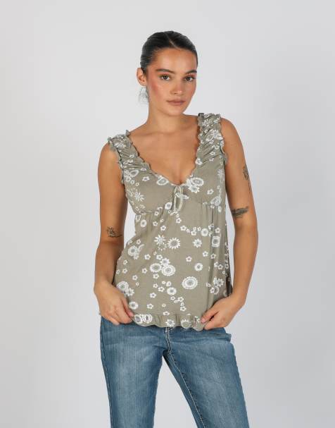 Vintage Unbranded S cami in light green - view 1