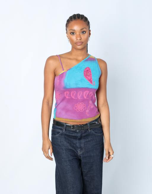 Vintage Unbranded S cami in multi colured