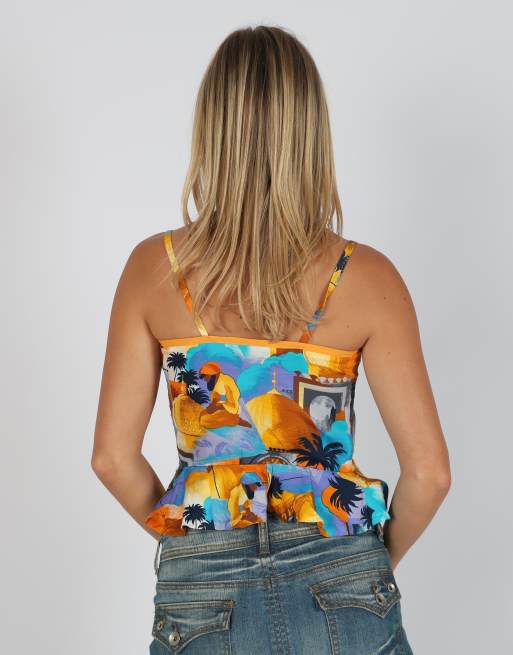 Vintage Unbranded S cami in multi colured, 2 of 4