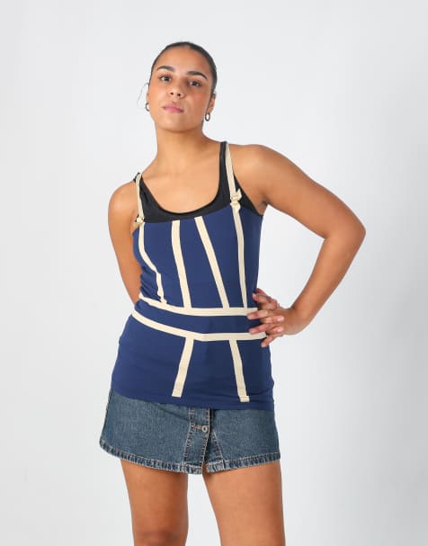 Vintage Unbranded S cami in navy blue - view 1