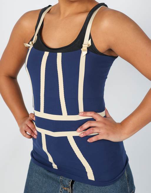 Vintage Unbranded S cami in navy blue, 4 of 4