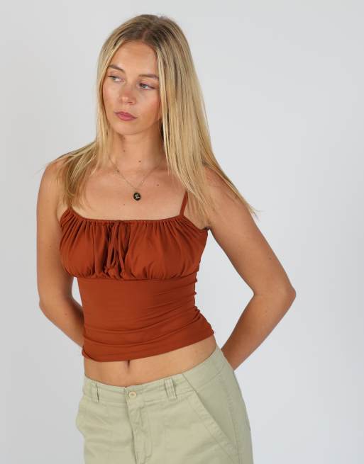 Vintage Unbranded S cami in orange, 3 of 4