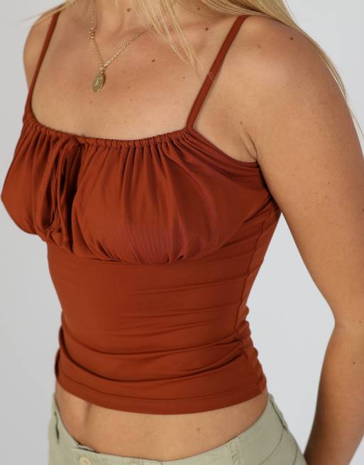 Vintage Unbranded S cami in orange, 4 of 4