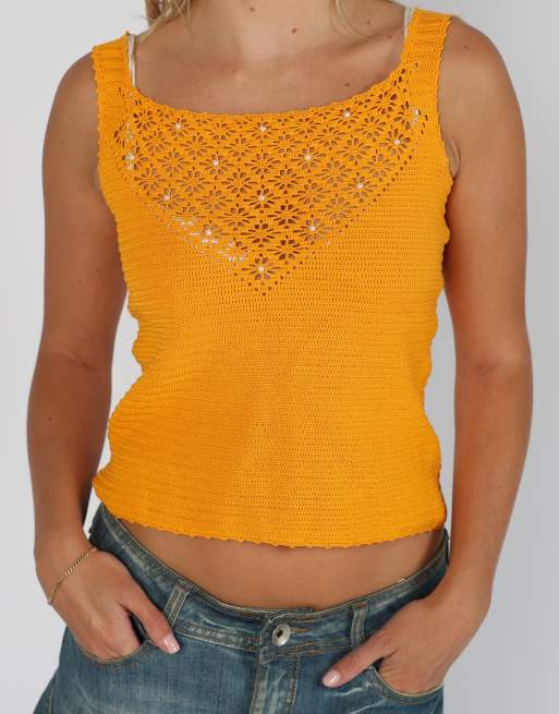 Vintage Unbranded S cami in orange, 4 of 4