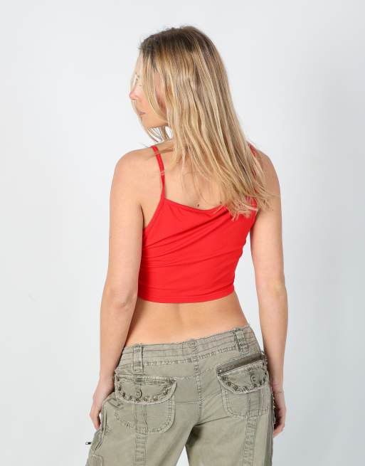 Vintage Unbranded S cami in red, 2 of 4