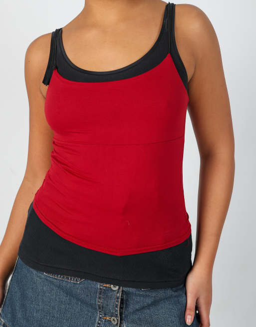 Vintage Unbranded S cami in red, 4 of 4