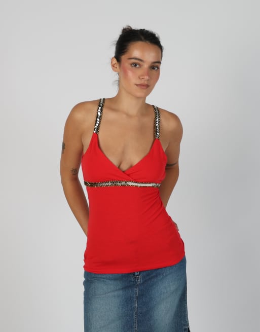 Vintage Unbranded S cami in red
