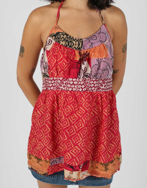 Vintage Unbranded S cami in red, 4 of 4