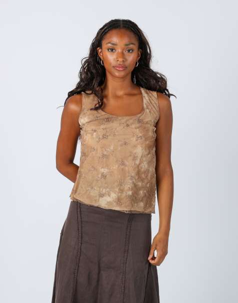 Vintage Unbranded S cami in tan - view 1