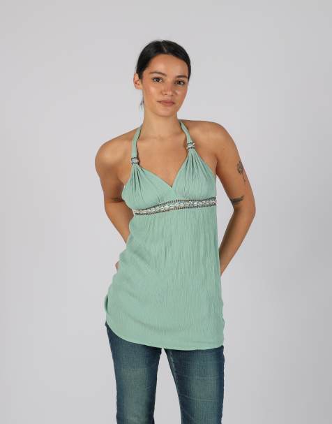 Vintage Unbranded S cami in turquoise - view 1
