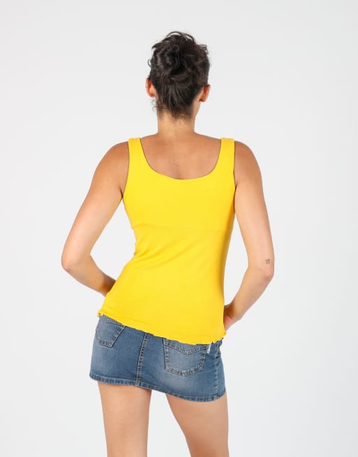 Vintage Unbranded S cami in yellow, 2 of 4