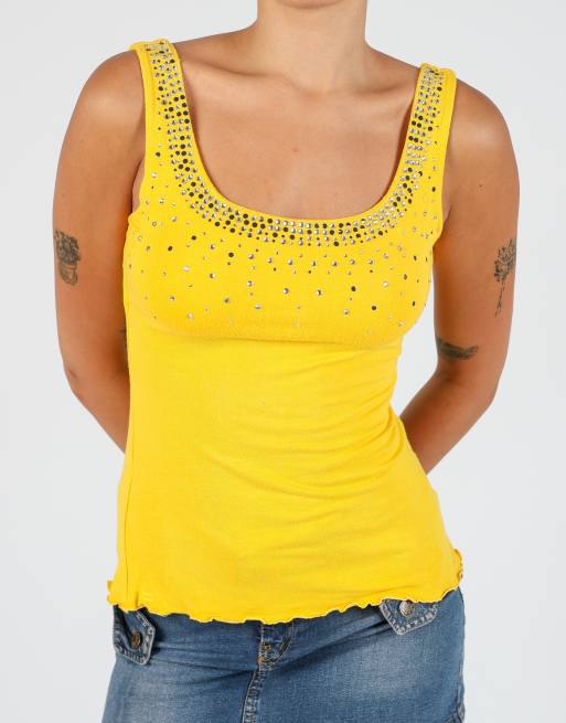 Vintage Unbranded S cami in yellow, 4 of 4