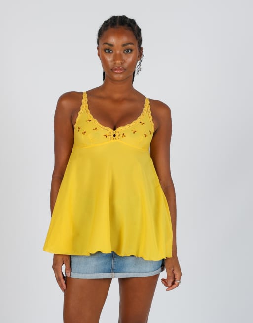 Vintage Unbranded S cami in yellow