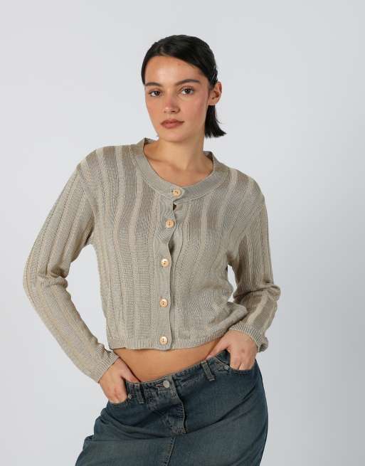Vintage Unbranded S cardigan in beige, 1 of 4