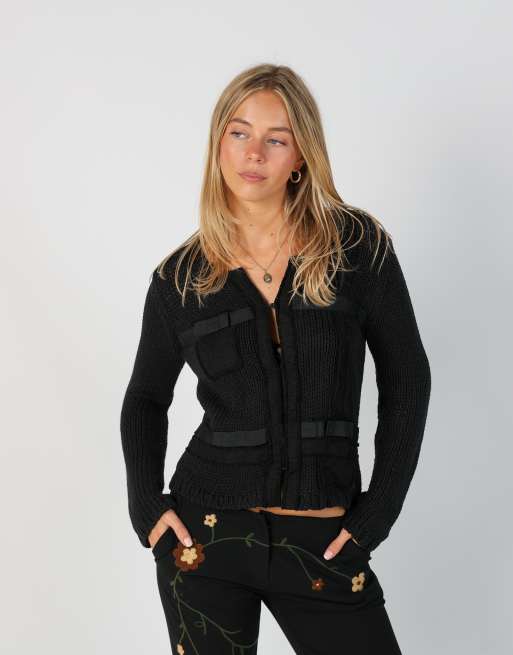 Vintage Unbranded S cardigan in black, 1 of 4
