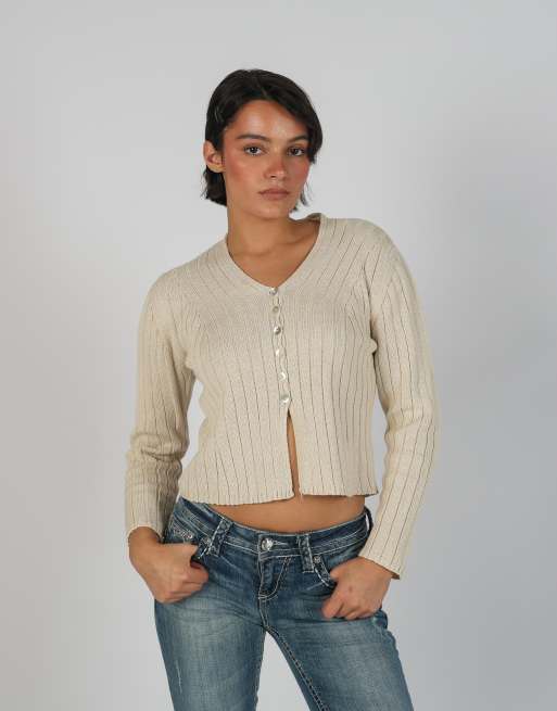 Vintage Unbranded S cardigan in cream, 1 of 4