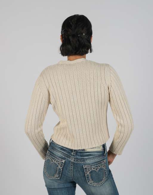 Vintage Unbranded S cardigan in cream, 2 of 4