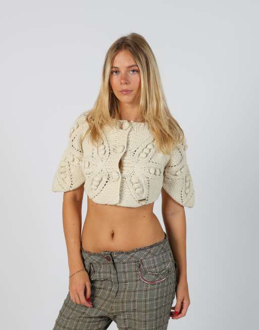 Vintage Unbranded S cardigan in cream, 1 of 4