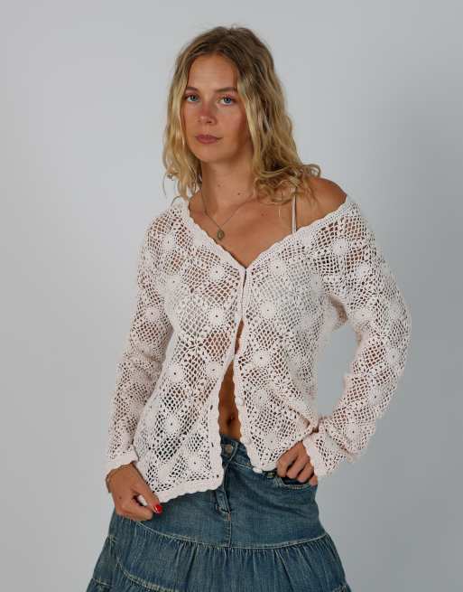 Vintage Unbranded S cardigan in ivory, 1 of 4