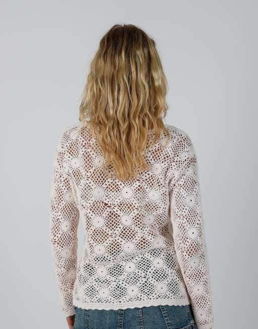 Vintage Unbranded S cardigan in ivory, 2 of 4