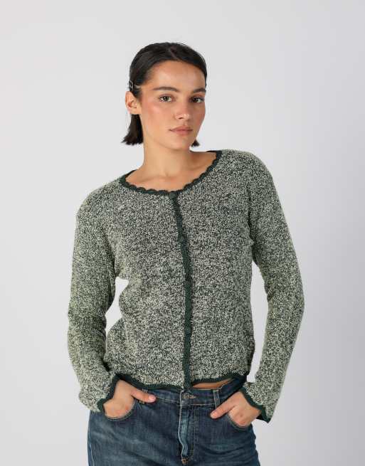 Vintage Unbranded S cardigan in light green, 1 of 4