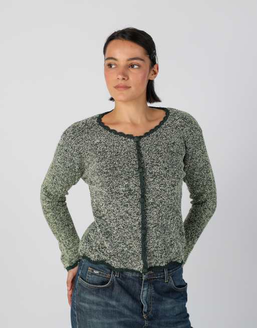 Vintage Unbranded S cardigan in light green, 3 of 4