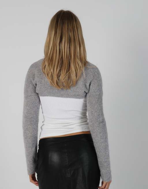 Vintage Unbranded S cardigan in light grey, 2 of 4