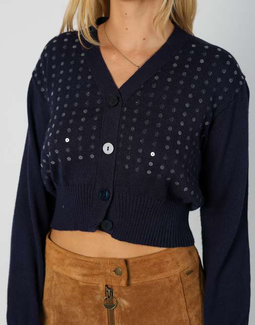 Vintage Unbranded S cardigan in navy blue, 4 of 4