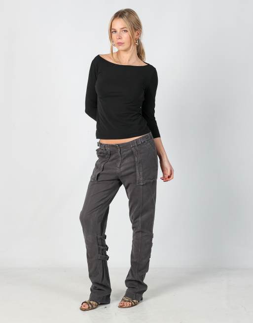 Vintage Unbranded S cargo pants in charcoal grey
