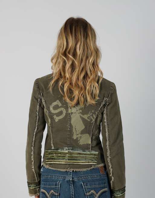 Vintage Unbranded S casual jacket in khaki green, 2 of 4