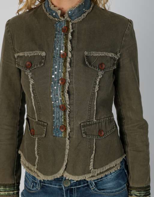 Vintage Unbranded S casual jacket in khaki green, 4 of 4