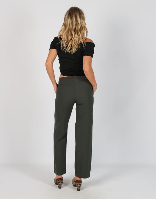 Vintage Unbranded S casual trousers in dark green, 3 of 4