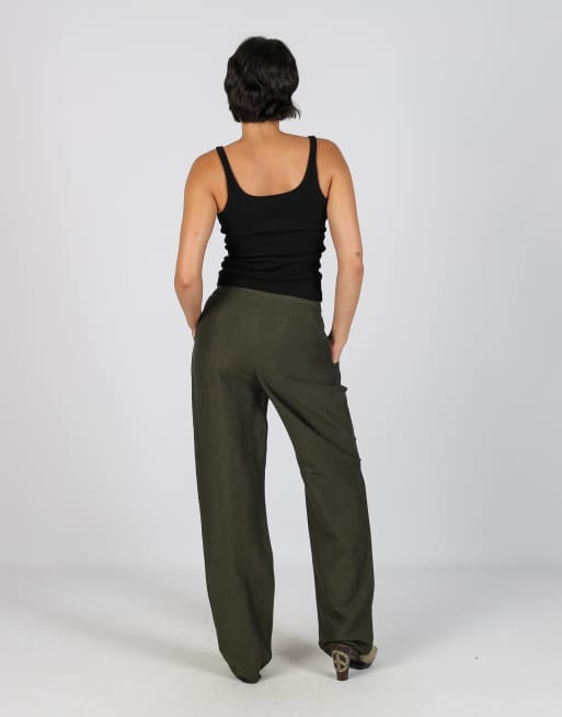 Vintage Unbranded S casual trousers in dark green, 3 of 4