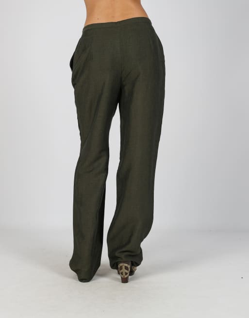 Vintage Unbranded S casual trousers in dark green, 4 of 4