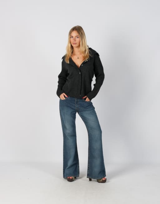Vintage Unbranded S dad & wide jeans in blue, 1 of 4