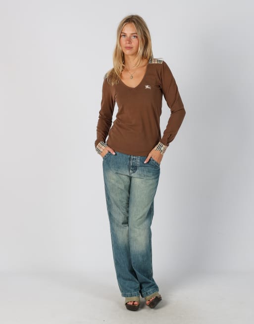 Vintage Unbranded S dad & wide jeans in blue, 1 of 4