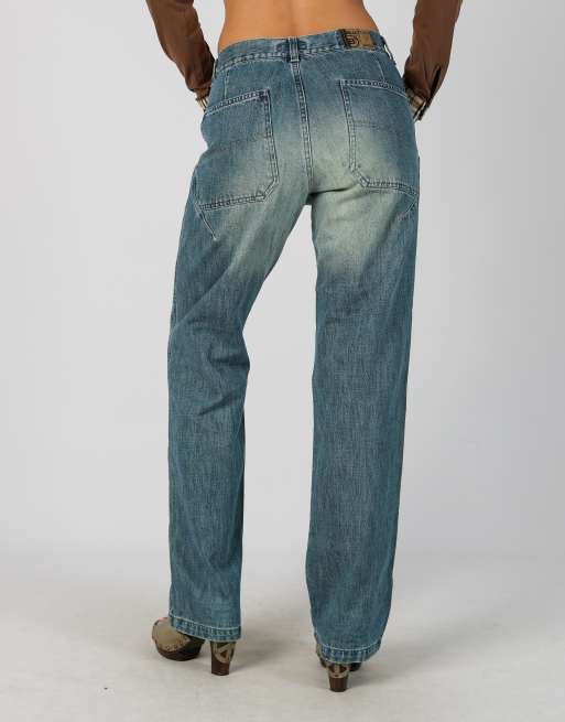 Vintage Unbranded S dad & wide jeans in blue, 2 of 4