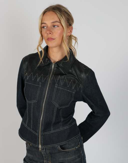 Vintage Unbranded S denim jacket in blue, 3 of 4