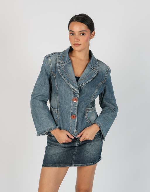 Vintage Unbranded S denim jacket in blue, 1 of 4